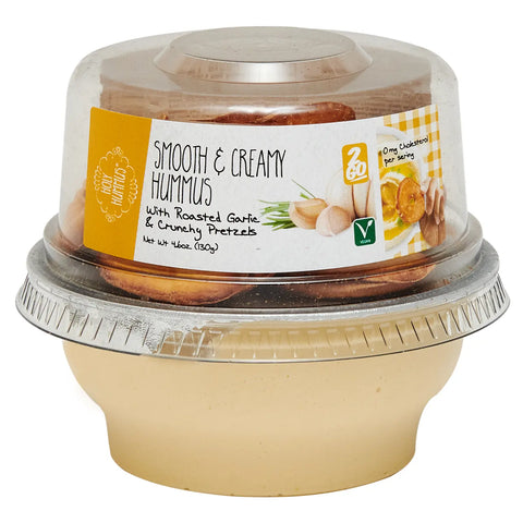 Smooth & Creamy Hummus 2GO with Roasted Garlic & Crunchy Pretzels, 4.6oz