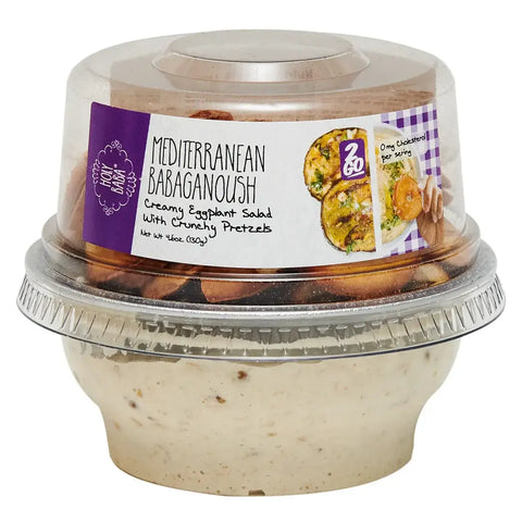 Mediterranean Babaganoush 2GO, Creamy Eggplant Salad & Crunchy Pretzels, 4.6oz