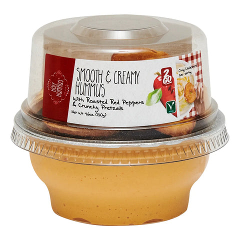 Smooth & Creamy Hummus 2GO with Roasted Red Peppers & Crunchy Pretzels, 4.6oz