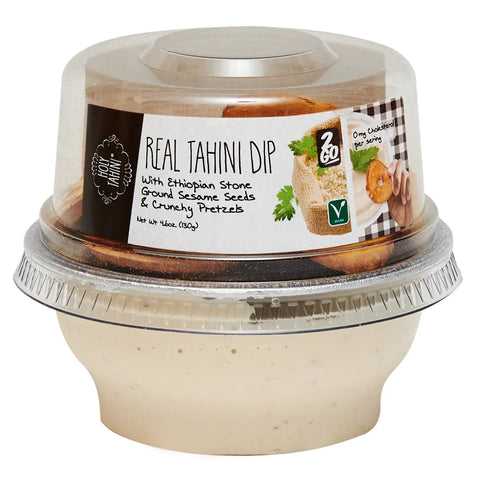 Real Tahini Dip 2GO with Ethiopian Stone Ground Sesame Seeds & Crunchy Pretzels, 4.6oz